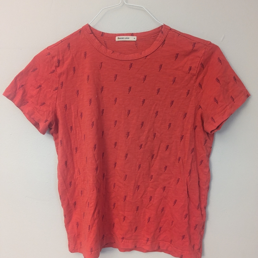 Marine Layer Orange Lightning Bolt Tee